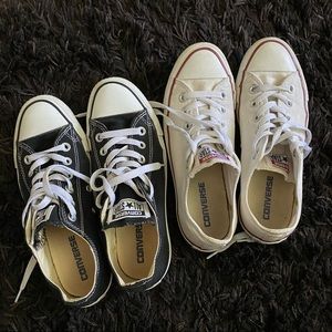 (SOLD) black white converse